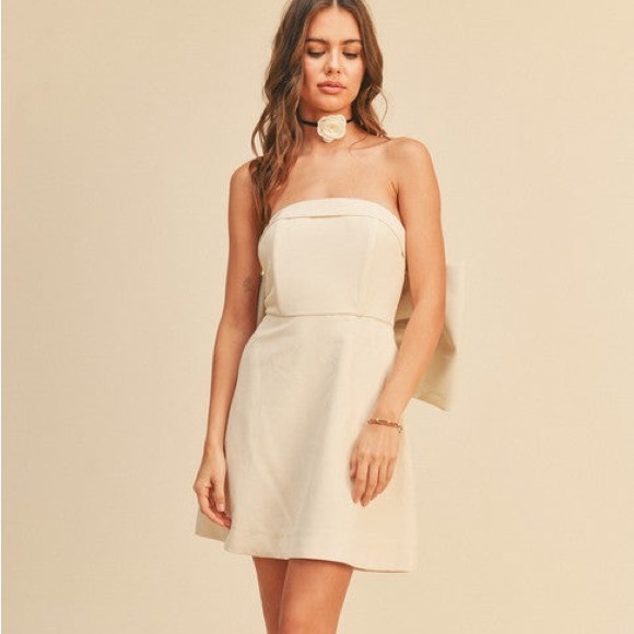 Bow Faux Leather Mini Dress - Picture 1 of 10